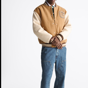 Chaqueta Universitaria de Invierno para Hombre, Cuello Alto, Talla Grande, Estilo Vintage, Reversible, Diseño Letterman, Lona, OEM - Product Image 3