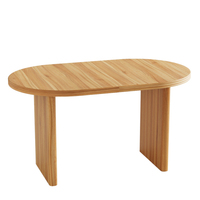 Table à manger extensible en noyer naturel avec plateau amovible pour salle à manger, cuisine, salon