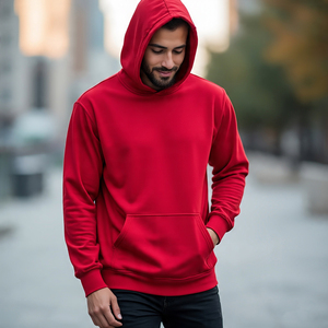 เสื้อฮู้ดสำหรับผู้ชายผ้า500มีฮู้ดสำหรับผู้ชายผ้าโพลีเอสเตอร์ทำจากผ้า GSM เสื้อสวมหัวทรงหลวมโอเวอร์ไซส์เปิดไหล่100% - Product Image 3