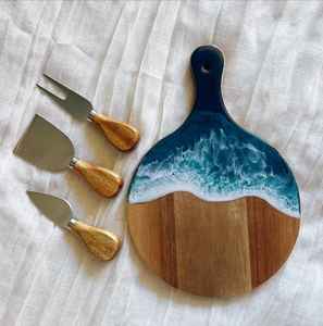 Tabla de Cortar de Resina y Madera Resistente para Cocina, Fabricada con Madera de Acacia y Mango para las Necesidades Diarias de Corte - Product Image 2