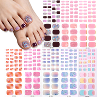 Bandes de gel pour ongles et orteils, couleur unie, style français, pour usage domestique et quotidien, sans UV, pré-cuites, sans lampe UV