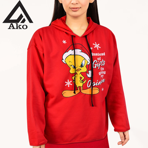 เสื้อฮู้ดดี้ผสมโพลีเอสเตอร์แบบกำหนดเองได้ด้วยการพิมพ์ 3 มิติ คุณภาพสูง ออกแบบแบรนด์ตามสั่ง พร้อมสติกเกอร์ลายการ์ตูนแบบรีดร้อน โดย Ako - Product Image 1