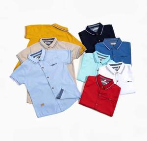 Meilleures ventes Vêtements pour enfants Marque de luxe Vêtements biologiques pour enfants Chemise d'été en coton à col boutonné pour garçons - Product Image 5