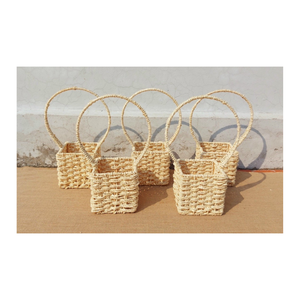 Sac à main de mode en jacinthe tissée avec fleur en tissu brodé, doublure intérieure en coton, matériau écologique du Vietnam - Product Image 2