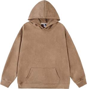 Sweat à capuche pour hommes brodé de logo personnalisé Vintage lavage à l'acide Streetwear Basics Winter Cotton Blended Hoodie Manufacturers' Hoodie - Product Image 5