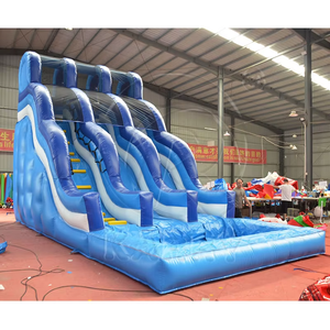สไลเดอร์น้ำเป่าลมเชิงพาณิชย์แบบสองเลน ทำจาก PVC สำหรับสวนสนุก - Product Image 3