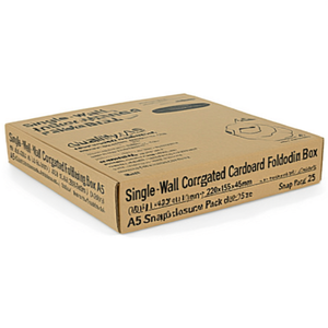 Single-Wall Corrugated Cardboard <b>Folding</b> <b>Box</b> A5 Quality 1.3E Dimensions 220x155x45mm with Snap Closure Pack Size 25 - Product Image 2
