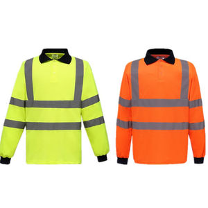 Polo reflectante de manga corta amarillo de alta visibilidad personalizado al por mayor, camisa de construcción de trabajo de seguridad con logotipo personalizado - Product Image 5