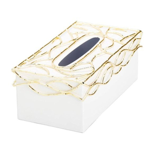 Brass Wire Cover Marble <b>Tissue</b> Box Use Hotel Custom White Black Square Rectangle Size Marble <b>Tissue</b> <b>Paper</b> Box Holder - Product Image 1