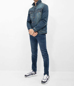 Veste en jean décontractée d'hiver de qualité supérieure pour hommes, couleur personnalisée, broderie, 100% coton biologique, coupe-vent, respirante, écologique - Product Image 5