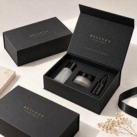 Boîte cadeau en carton magnétique avec doublure en EVA noir mat écologique, emballage personnalisé pour cosmétiques avec insert