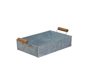 ชุดถาดโลหะชุบสังกะสี2ใบพร้อมที่จับรูปไข่สำหรับถาดเสิร์ฟอาหารและเครื่องดื่มในบ้านและร้านอาหาร - Product Image 6