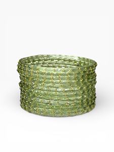 Ensemble de bracelets en verre tendance en forme de goutte de pluie plaqué or vert olive émeraude pour femmes Bijoux de mariage et de fête indiens - Product Image 3