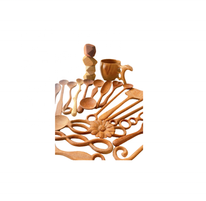 Hand-polished <b>Wood</b> Serving <b>Spoons</b> Fork Knife Set/ Handmade Scoops Dippers Salad Holder Accessory <b>Wood</b> Tableware Tool - Product Image 5