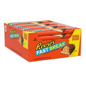 REESE'S FAST BREAK Chocolate, Peanut Butter and Nougat King Size, Candy <b>Bars</b>, 3.5 oz (18 Count) - Product Image 3