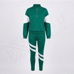 Conjunto Deportivo de Dos Piezas para Mujer, Color Personalizado, Pantalones con Cintura Elástica, Chaqueta con Cierre, Ropa Deportiva Informal y Activa, Suave para Gimnasio - Product Image 1