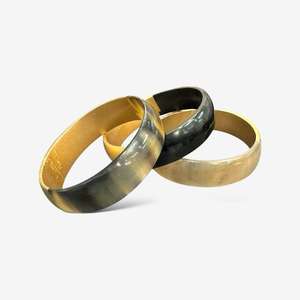 Bijoux en corne de buffle naturelle bracelet manchette en corne bijoux de mode de créateur de style vintage purement artisanal - Product Image 6