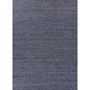 Alfombra Contour Gris y Negra Tejida a Mano de Lana y Viscosa, Color Sólido Hwv-70 para Uso Doméstico - Product Image 1