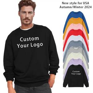 Peso pesado 100% algodón liso Streetwear cuello redondo de alta calidad al por mayor logotipo personalizado de gran tamaño personalizado cuello redondo sudadera - Product Image 5