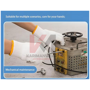 ถุงมือถักนิตติ้งผ้าฝ้ายผสมโพลีเอสเตอร์สีขาวแบบยูนิเซ็กซ์ ระบายอากาศได้ดี เหมาะสำหรับงานสวน งานคลังสินค้า งานครัว งานทำความสะอาด และงานทั่วไป - Product Image 4