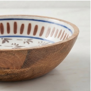 Tazón de Madera de Mango Hecho a Mano, Ecológico, con Revestimiento de Esmalte, Apto para Lavavajillas, Diseño Floral Chino Tradicional para Servir Alimentos en el Hogar - Product Image 3