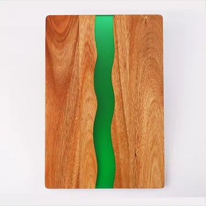 Tabla de cortar de resina azul Rectangular, tabla para Pizza, tabla para quesos, madera de acacia creativa, logotipo personalizado, utensilios de cocina al por mayor hechos a mano - Product Image 2