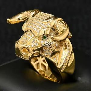 Wholesale Factory Supply 18K Gold Iced Out <b>Ring</b> With Hip Hop Jewelry Moissanite Lab Grown Diamond <b>Men</b> <b>Rings</b> Supplier - Product Image 4