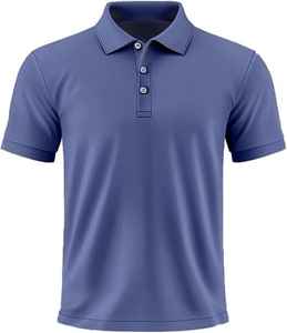 Léger 100% coton pour homme pour polo tricoté à manches courtes avec bouton de couleur unie - Product Image 6