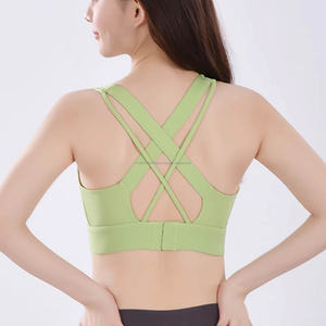 Soutien-gorge de sport pour femme de haute qualité, antichoc, à dos croisé avec boucle, pour yoga, course à pied, avec bonnets fixes, maintien élevé, idéal pour le fitness et l'entraînement - Product Image 3