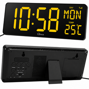 Reloj de Pared Digital LED Grande con Indicador de Temperatura, Calendario, Alarma, Reloj de Escritorio Rectangular Eléctrico para Sala de Estar - Product Image 1