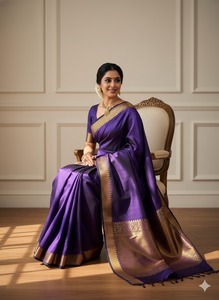 Sari en soie Tussar pur multicolore de qualité supérieure pour femmes avec des éléments décoratifs et une apparence raffinée et élégante en provenance d'Inde - Product Image 3