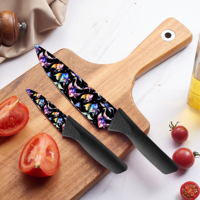 Penjualan Panas Set Pisau Keramik Super Premium 6-Piece Aman untuk Mesin Cuci Piring Ambidextrous untuk Penggunaan Barbekyu Pegangan Plastik Pengiriman Cepat