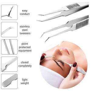 Pince à épiler professionnelle d'extension de cils en acier inoxydable de qualité supérieure - Product Image 4