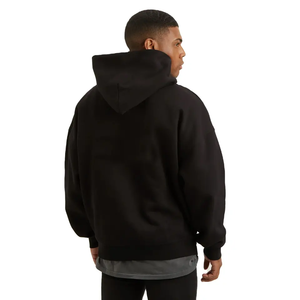 Custom Logo Breathable <b>Hoodie</b> Outgoing Plain Dyed Heavyweight Hoodies Double Layer 100%cotton Drop Shoulder Mens Streetwear - Product Image 2