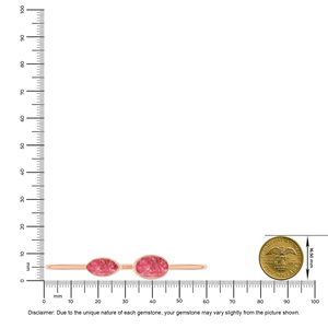 18k Rose Gold Plated High Finish Adjustable Bezel Setting Natural Thulite Oval Marquise Shape Twister Bracelet <b>Men</b> Women Gifts - Product Image 3