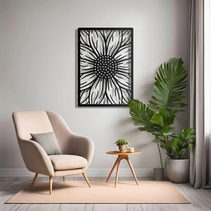 Décoration murale moderne en métal fabriquée à la main Sculpture en fer unique Accent de maison élégant pour salon chambre bureau - Product Image 2