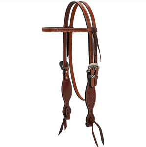 Cabestros de caballo occidentales exclusivos de primera calidad, cuero duradero con costuras elegantes para un ajuste completo en la equitación - Product Image 1