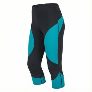 Pantalons de yoga taille haute gris chiné à blocs de couleur pour femmes, leggings de fitness patchwork, longueur 7/8, collants de sport pour la salle de sport, vêtements de sport actifs - Product Image 1