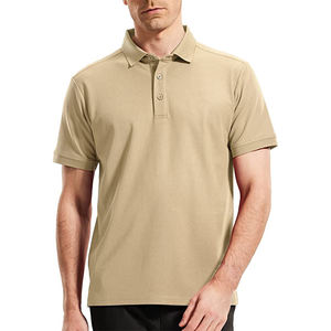 เสื้อโปโลผู้ชายทรงเข้ารูป ดีไซน์เรียบง่าย โรงงานขายส่งเสื้อผ้า - Product Image 1