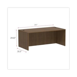 Alera VA217236WA Mueble de recepción recto de la serie Valencia de 71 pulgadas. X 35.5 Pulgadas X 29.63 Pulgadas Muebles de Oficina Modernos y Duraderos de Madera de Nogal - Product Image 5