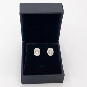 925 <b>Sterling</b> <b>Silver</b> <b>Stud</b> Earrings Diamond Oval Cut Jewelry Lab Grown Diamond Earring Custom Earrings <b>Stud</b> Earrings - Product Image 4
