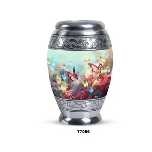 Venta caliente recuerdo de aluminio hermosa mariposa cremación urna para adultos para cenizas humanas con bolsa de terciopelo gratis - Product Image 6