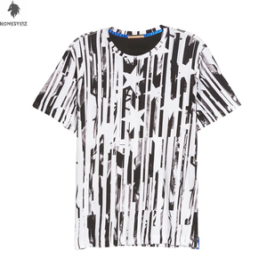 เสื้อยืดผ้าฝ้าย100% สำหรับผู้ชายระบายอากาศคอกลมสไตล์ฮิปฮอปเทคนิคการย้อมสีพื้นแบบเรียบ - Product Image 1