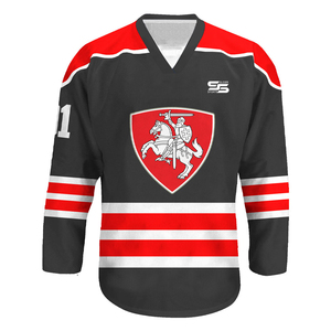 ชุดฮ็อกกี้น้ำแข็งสากลปักโลโก้ด้วยผ้าทวิลดีไซน์ใหม่ล่าสุดออกแบบได้ตามต้องการ - Product Image 3