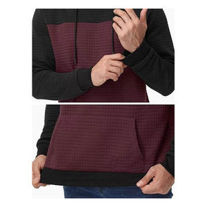 High Quality <b>Quilted</b> Pullover <b>Hoodie</b> for Men | Winter 100% Cotton Streetwear Sweatshirt Custom Logo Quick Dry Breathable OEM/ODM - Product Image 5