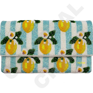 Bolsos de lujo para mujer azul Limón, bolsos para fiestas, bolso de mano de fiesta con cuentas personalizado blanco, bolso de noche, accesorios de moda para hombro - Product Image 2
