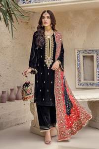 Indien pakistanais dernière mousseline de soie brodée Salwar Kameez avec maçonnerie lourde Collection de mariage de luxe vente chaude robe 0408 - Product Image 6