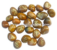 Fournisseurs 25pcs cristal naturel Rune Wicca énergie pierres Reiki dégringolé gravé lettrage cristal Rune Set