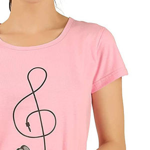 Camiseta de Mujer a la Moda, Mezcla de Algodón Peinado de Calidad Superior, Tacto Suave, Construcción Ligera y Transpirable, Corte Moderno, Ropa Casual - Product Image 6