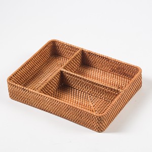 Organisateur de tiroir à couverts en rotin tissé à la main naturel écologique plateaux pour ustensiles de cuisine plateau de rangement décor à la maison - Product Image 1